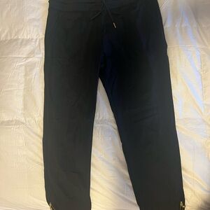 ZYIA Black Peak Zipper Jogger with High Waistband and Slim Fit